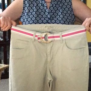 RIDERS by Lee  women's belted capris  sz 12 M khaki color